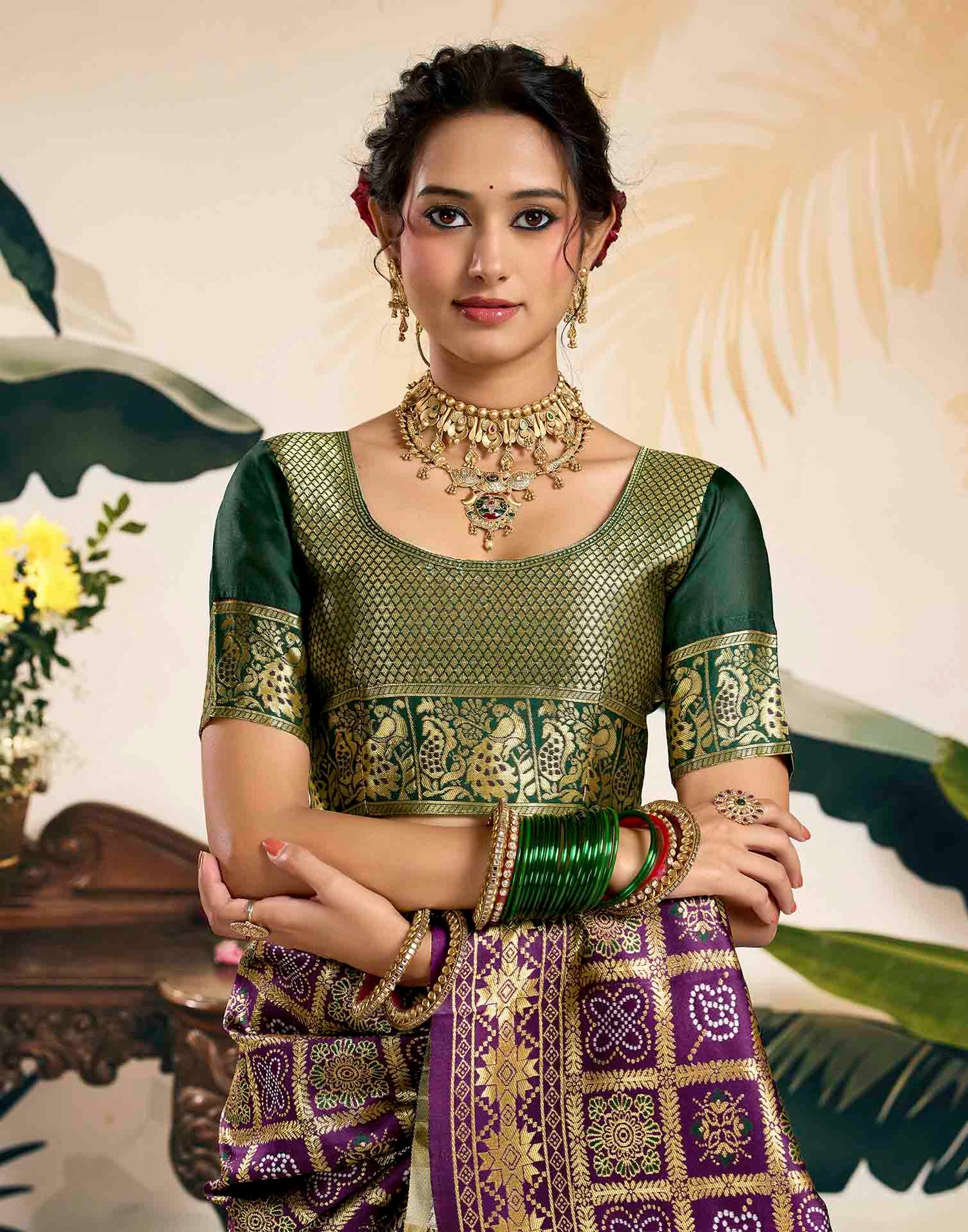 Purple Silk Woven Patola Saree
