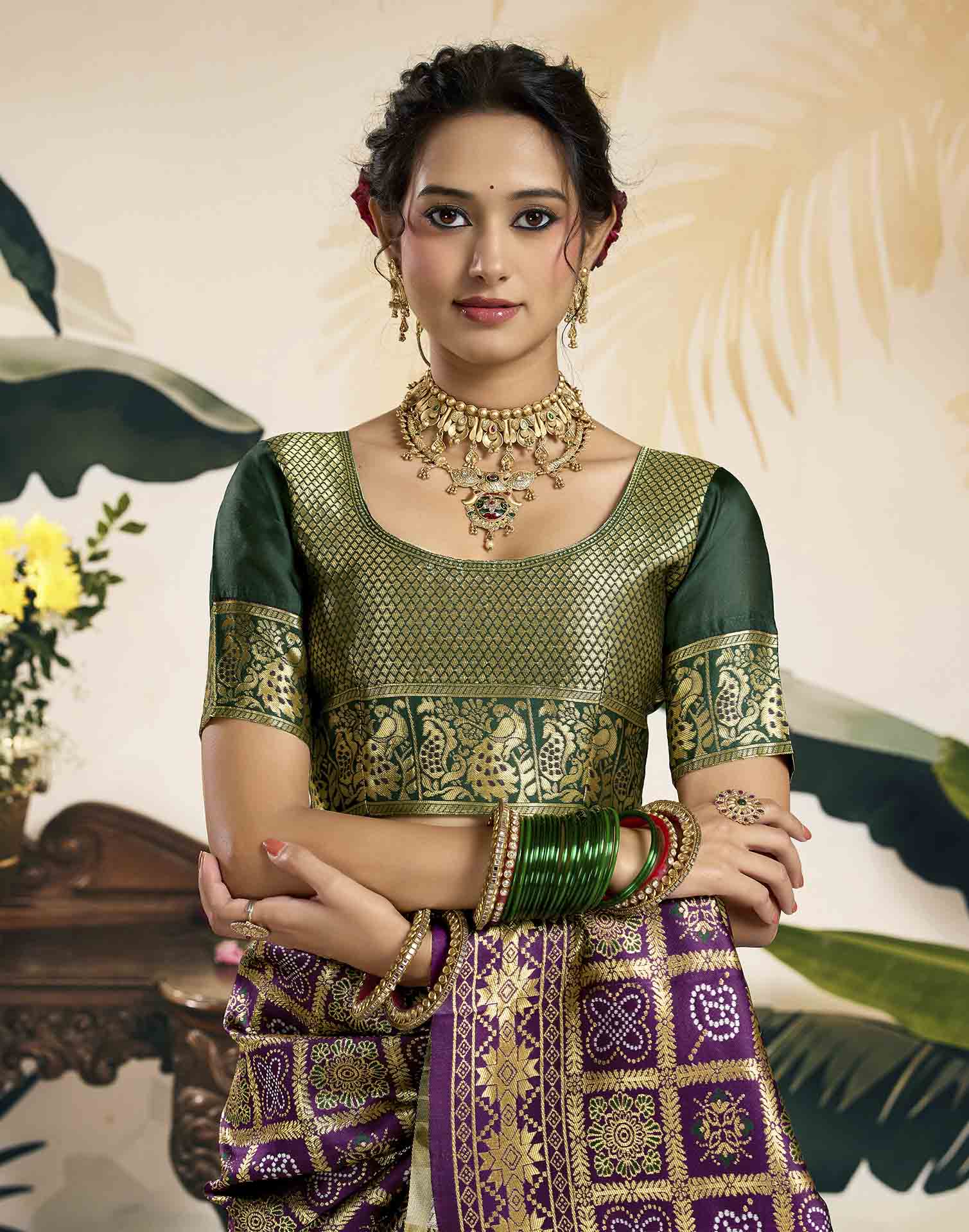 Purple Silk Woven Patola Saree