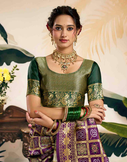 Purple Silk Woven Patola Saree