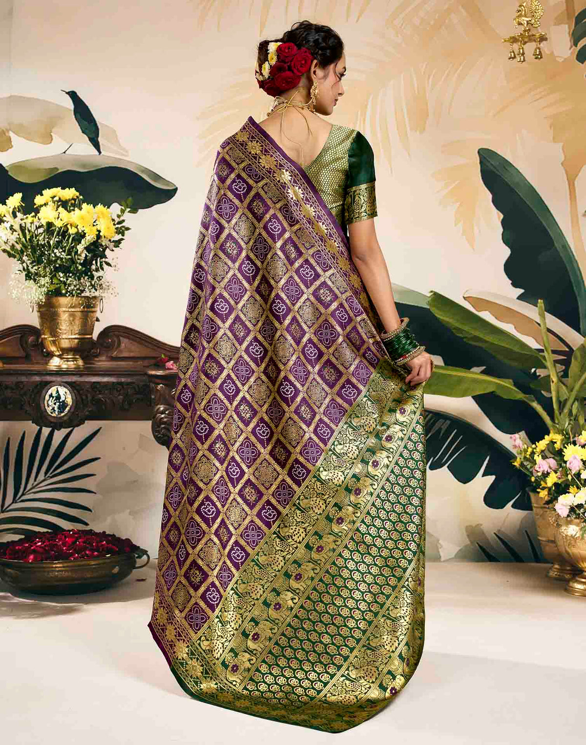 Purple Silk Woven Patola Saree