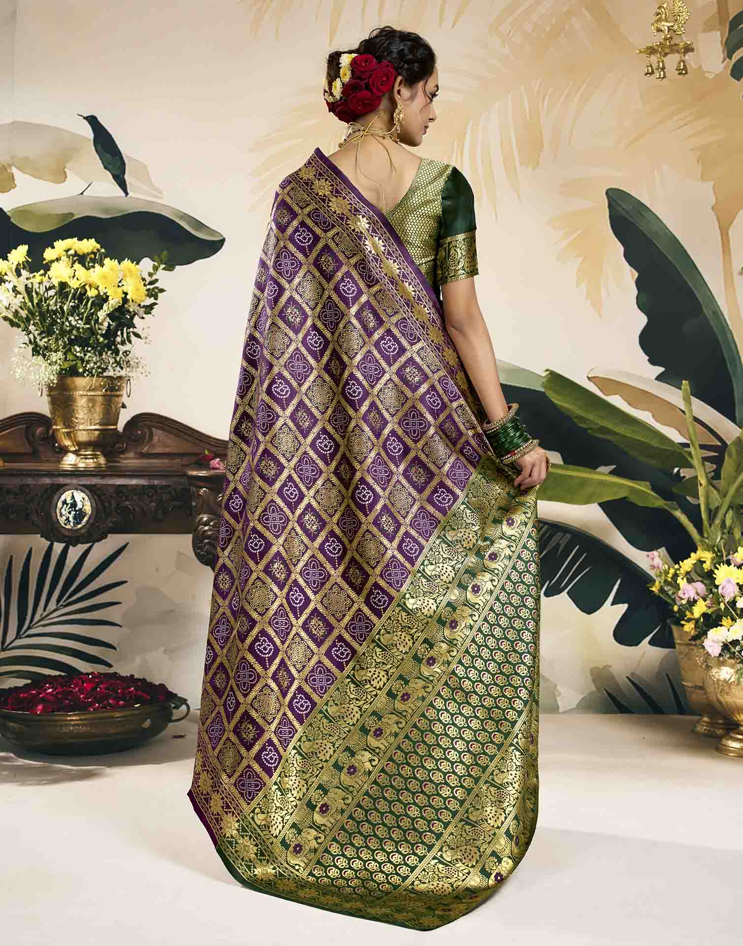 Purple Silk Woven Patola Saree