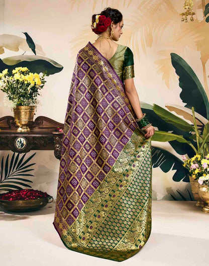 Purple Silk Woven Patola Saree