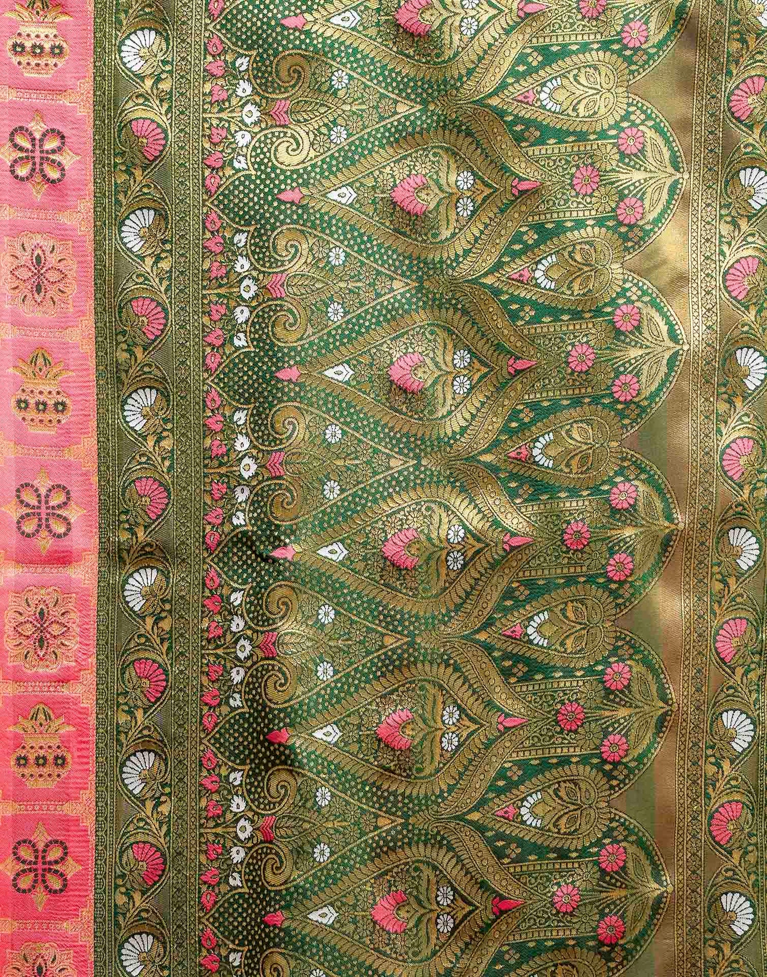 Baby Pink Silk Woven Patola Saree