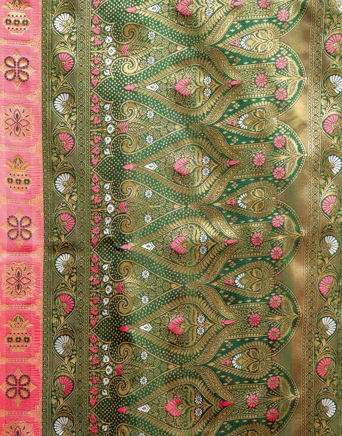 Baby Pink Silk Woven Patola Saree