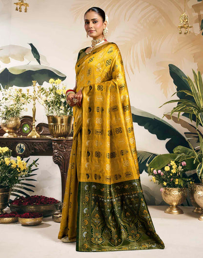 Turmeric Yellow Silk Woven Patola Saree