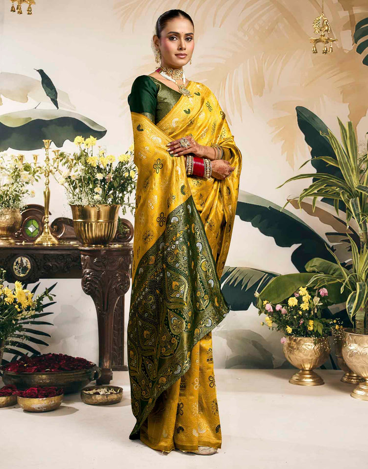 Turmeric Yellow Silk Woven Patola Saree