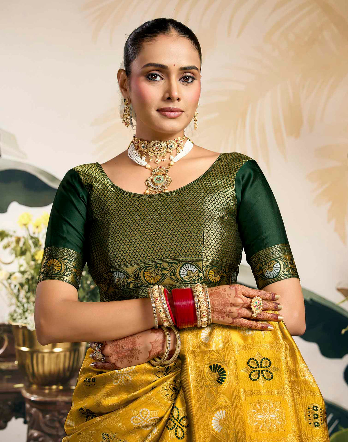 Turmeric Yellow Silk Woven Patola Saree