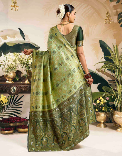 Light Green Silk Woven Patola Saree