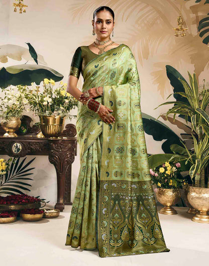 Light Green Silk Woven Patola Saree