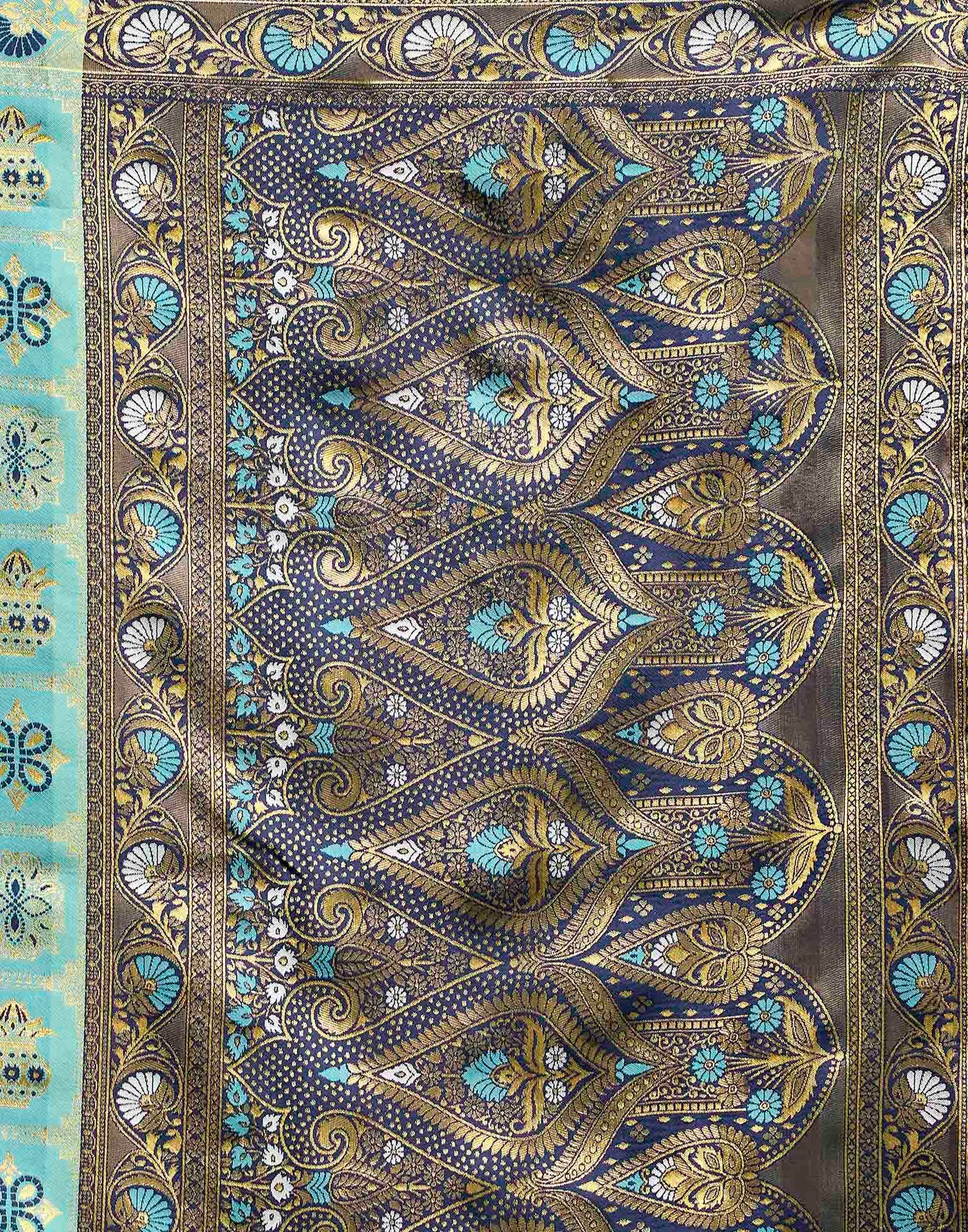 Sky Blue Silk Woven Patola Saree