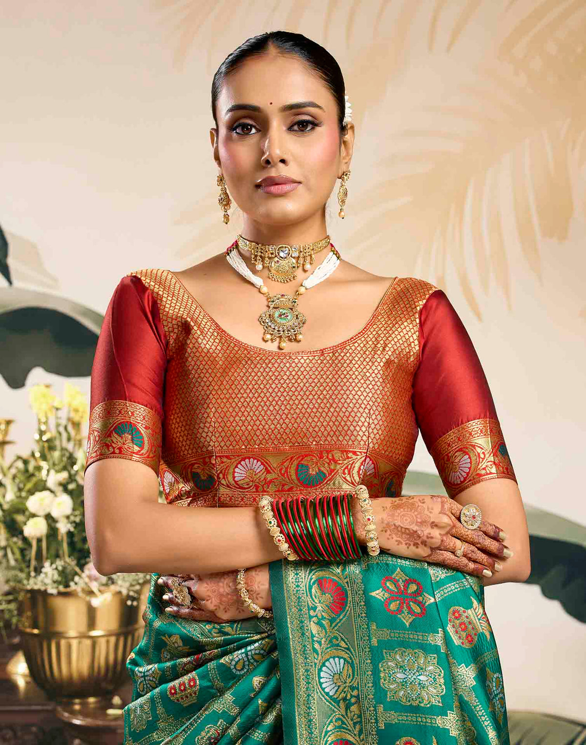 Turquoise Silk Woven Patola Saree