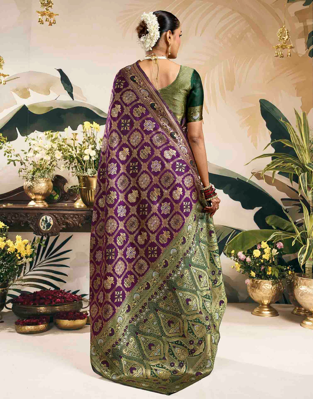 Purple Silk Woven Patola Saree