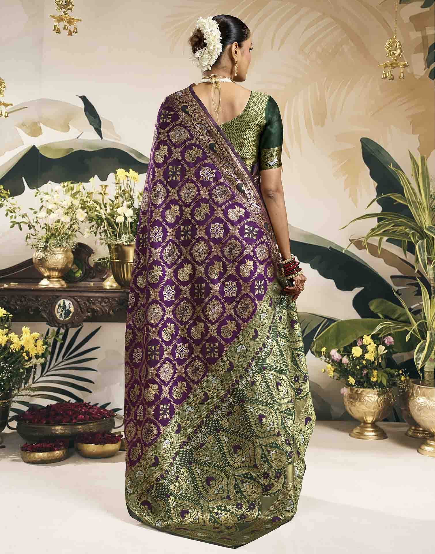 Purple Silk Woven Patola Saree