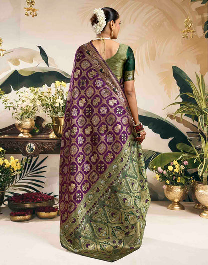 Purple Silk Woven Patola Saree