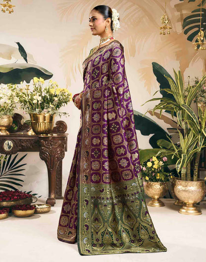 Purple Silk Woven Patola Saree