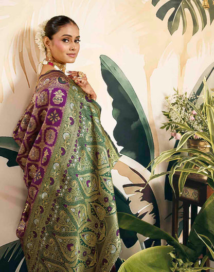 Purple Silk Woven Patola Saree