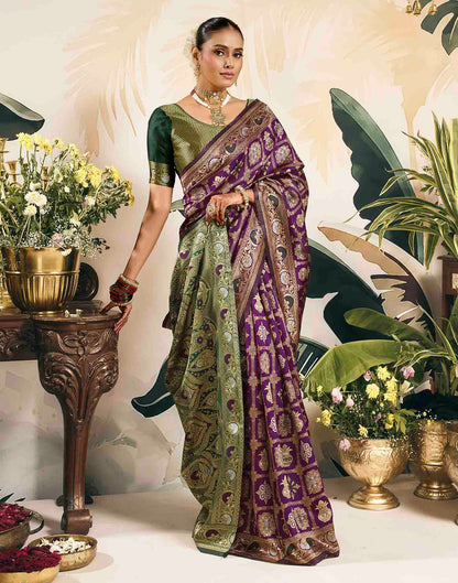 Purple Silk Woven Patola Saree