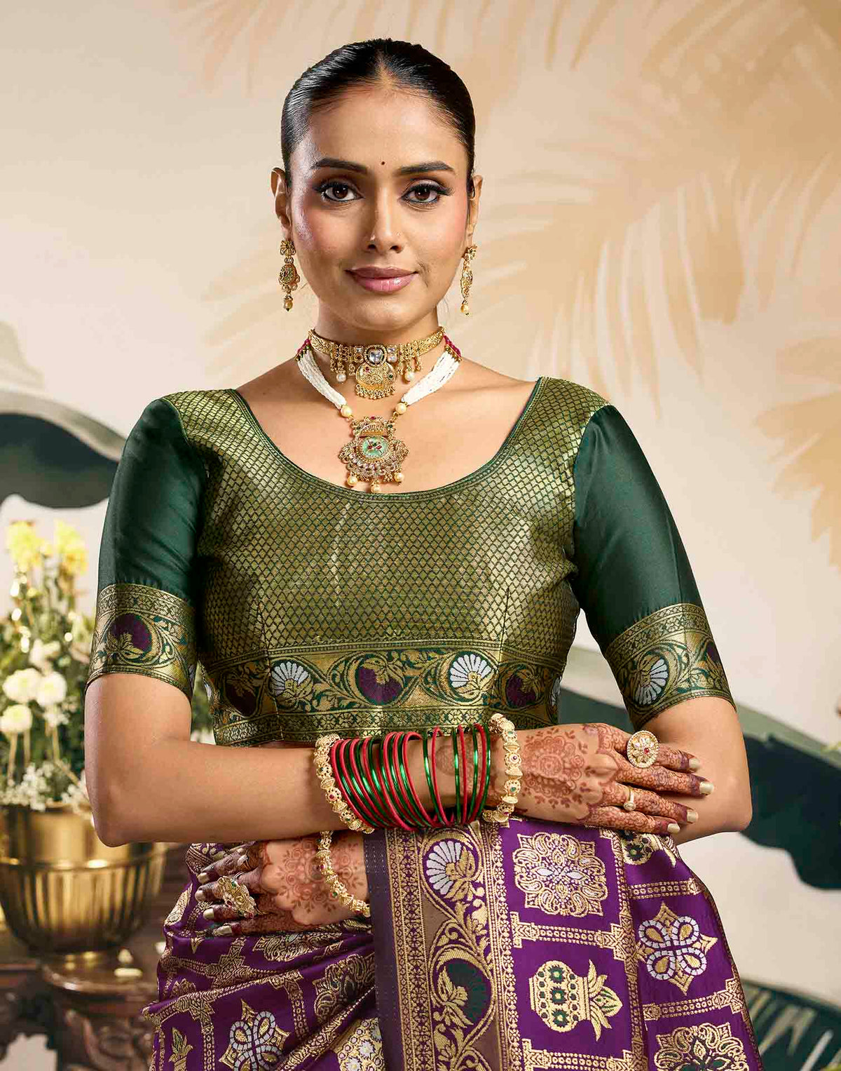 Purple Silk Woven Patola Saree