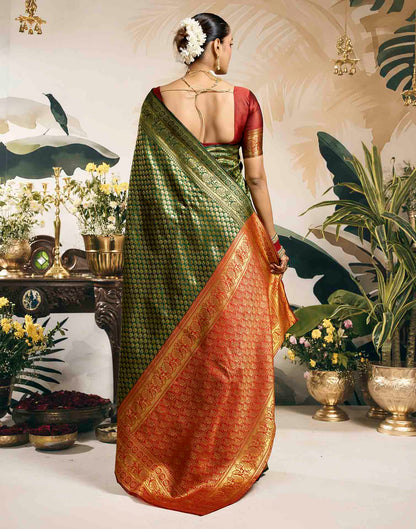 Green Silk Woven Banarasi Saree
