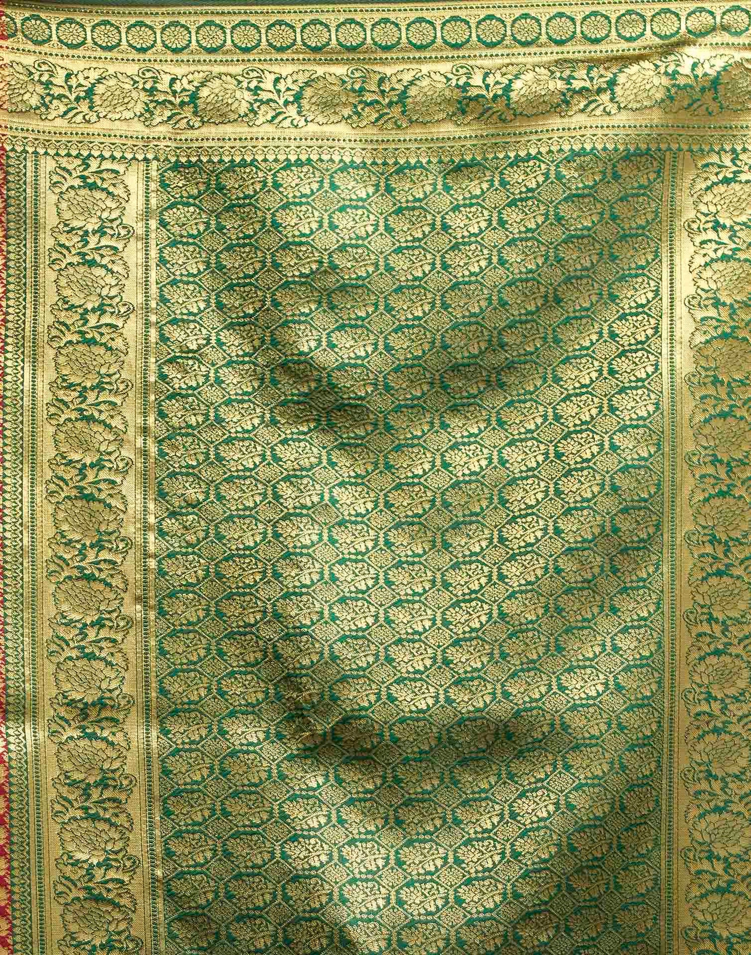Maroon Silk Woven Banarasi Saree