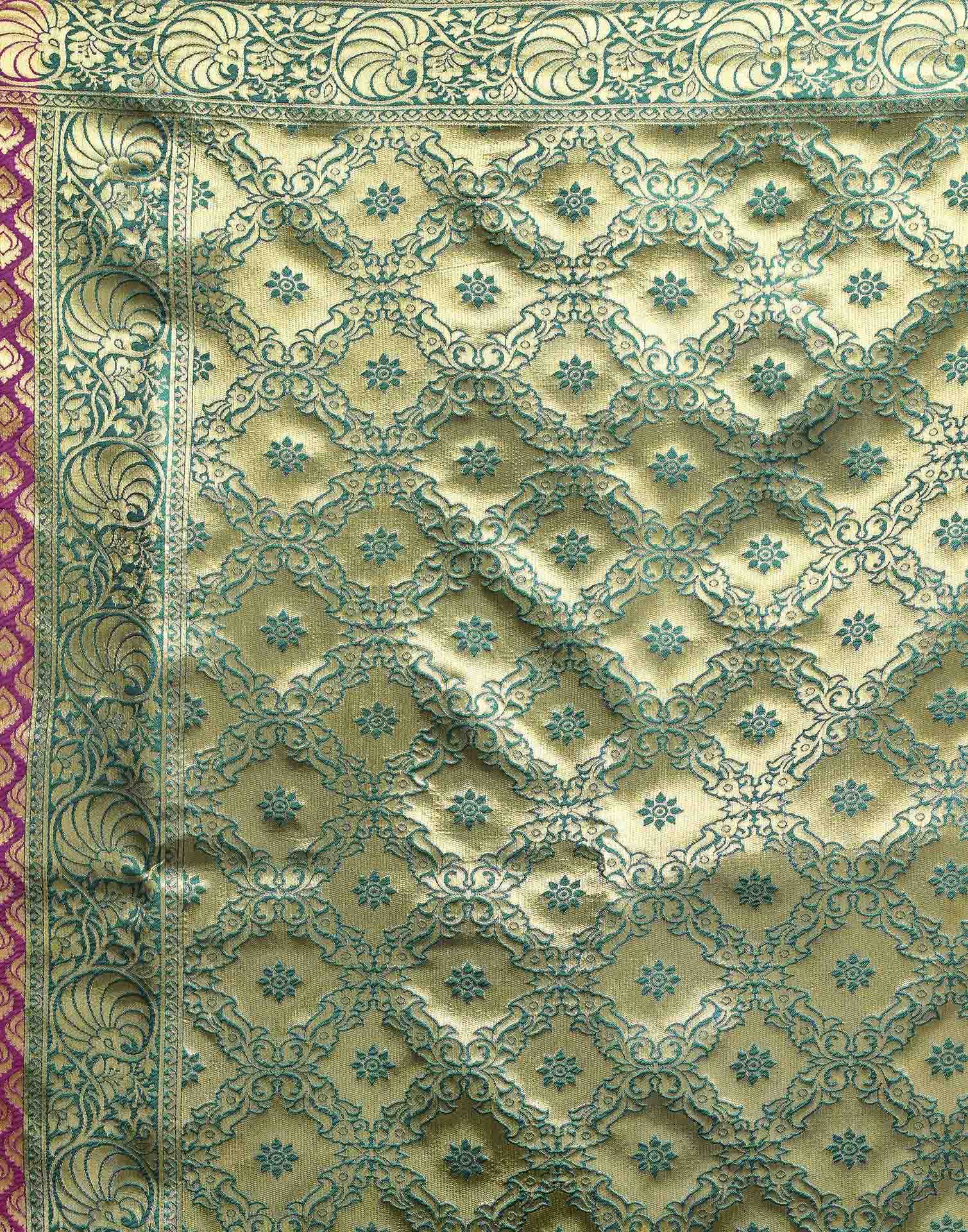 Wine Silk Woven Banarasi Saree