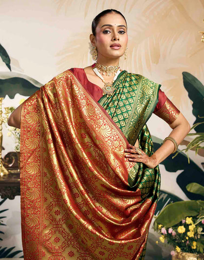 Green Silk Woven Banarasi Saree
