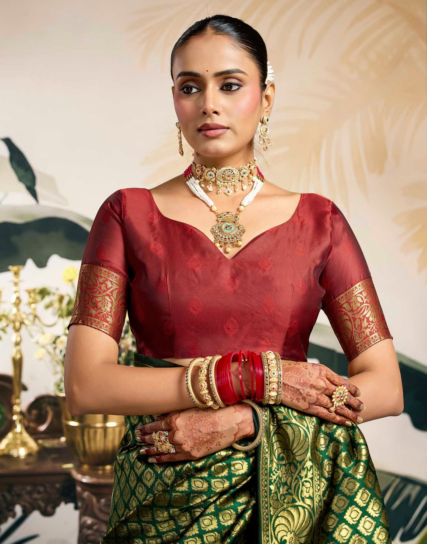 Green Silk Woven Banarasi Saree