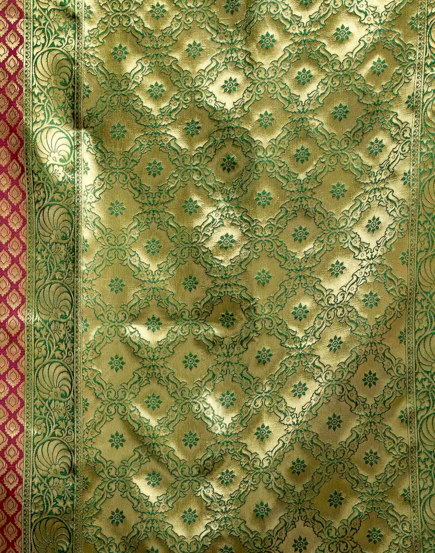 Maroon Silk Woven Banarasi Saree