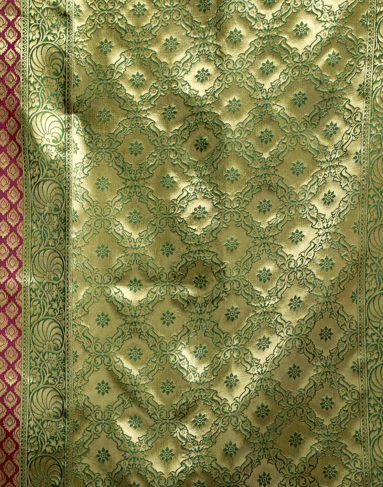 Maroon Silk Woven Banarasi Saree