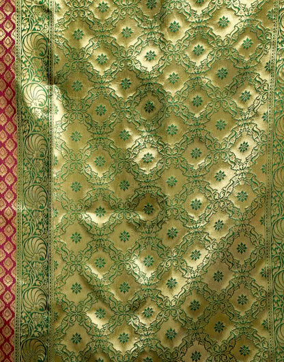 Maroon Silk Woven Banarasi Saree
