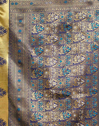 Sky Blue Silk Woven Banarasi Saree