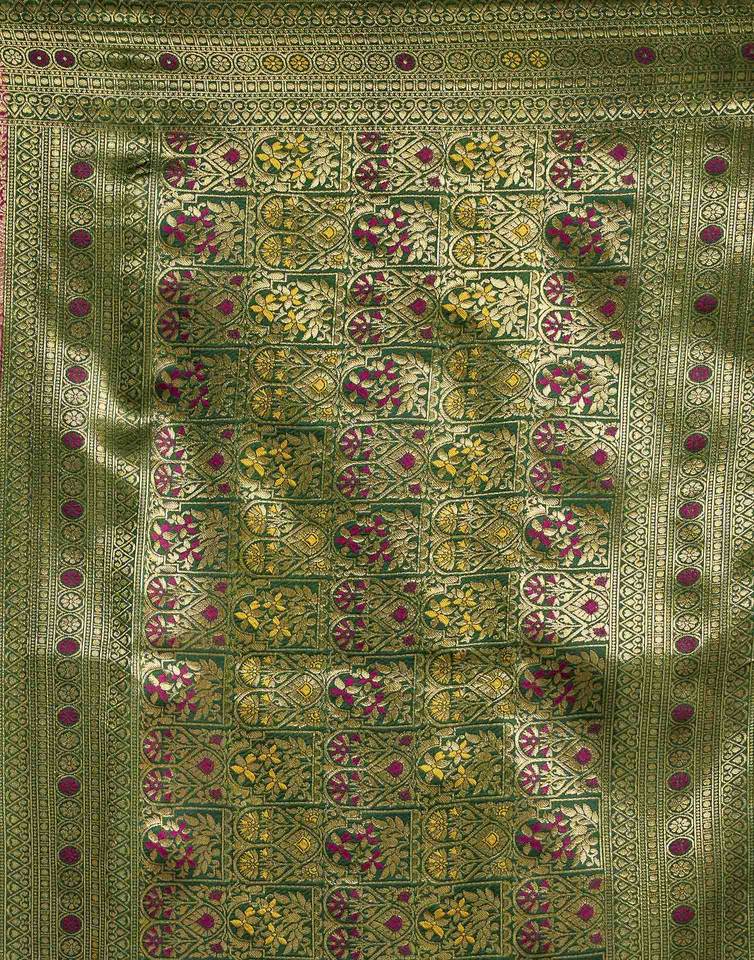Rani Pink Silk Woven Banarasi Saree