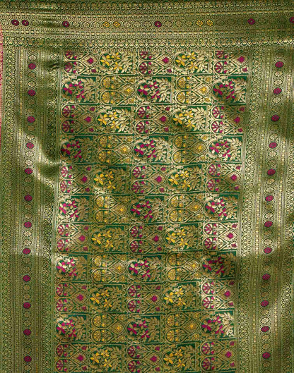 Rani Pink Silk Woven Banarasi Saree