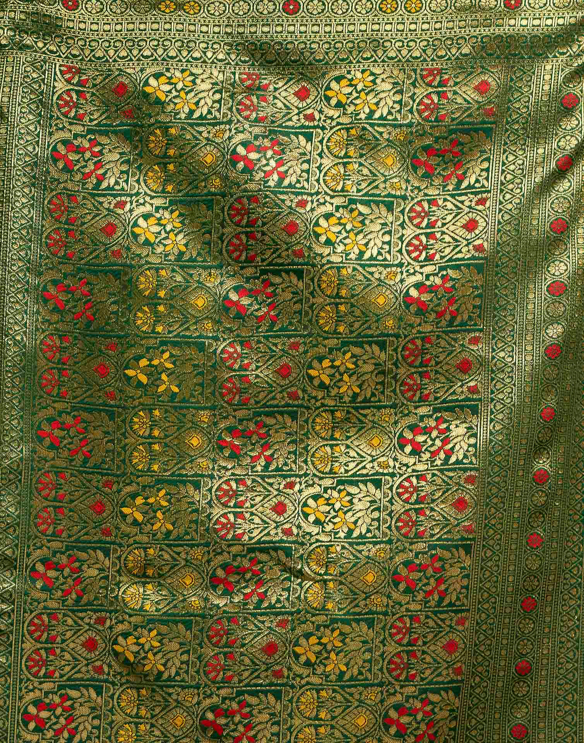 Bright Red Silk Woven Banarasi Saree