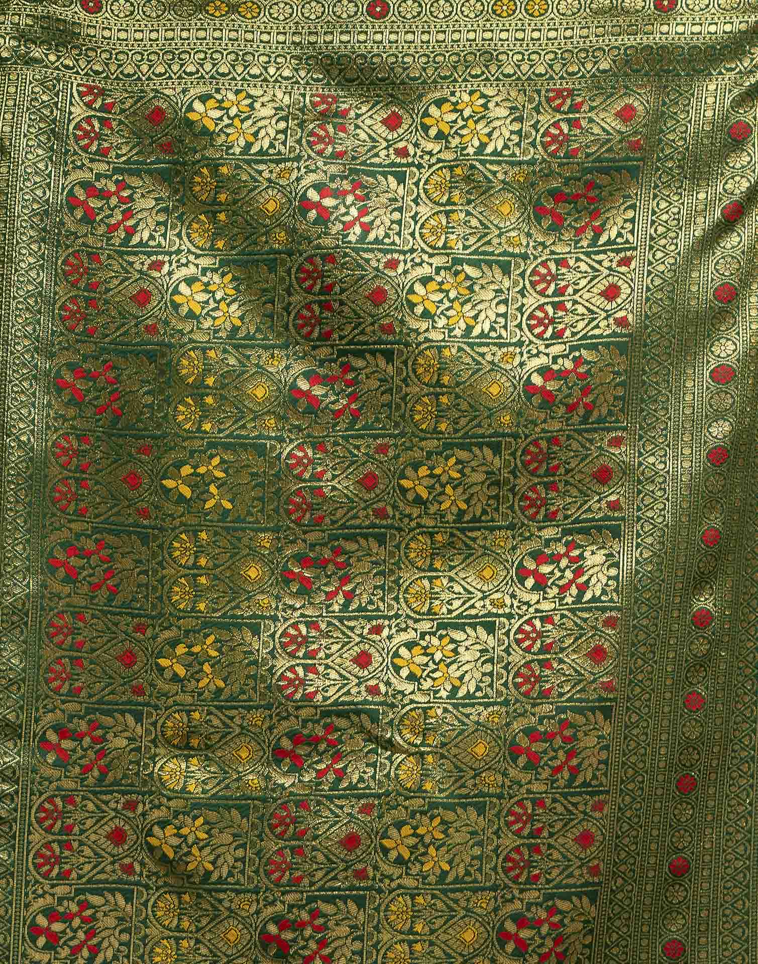 Bright Red Silk Woven Banarasi Saree