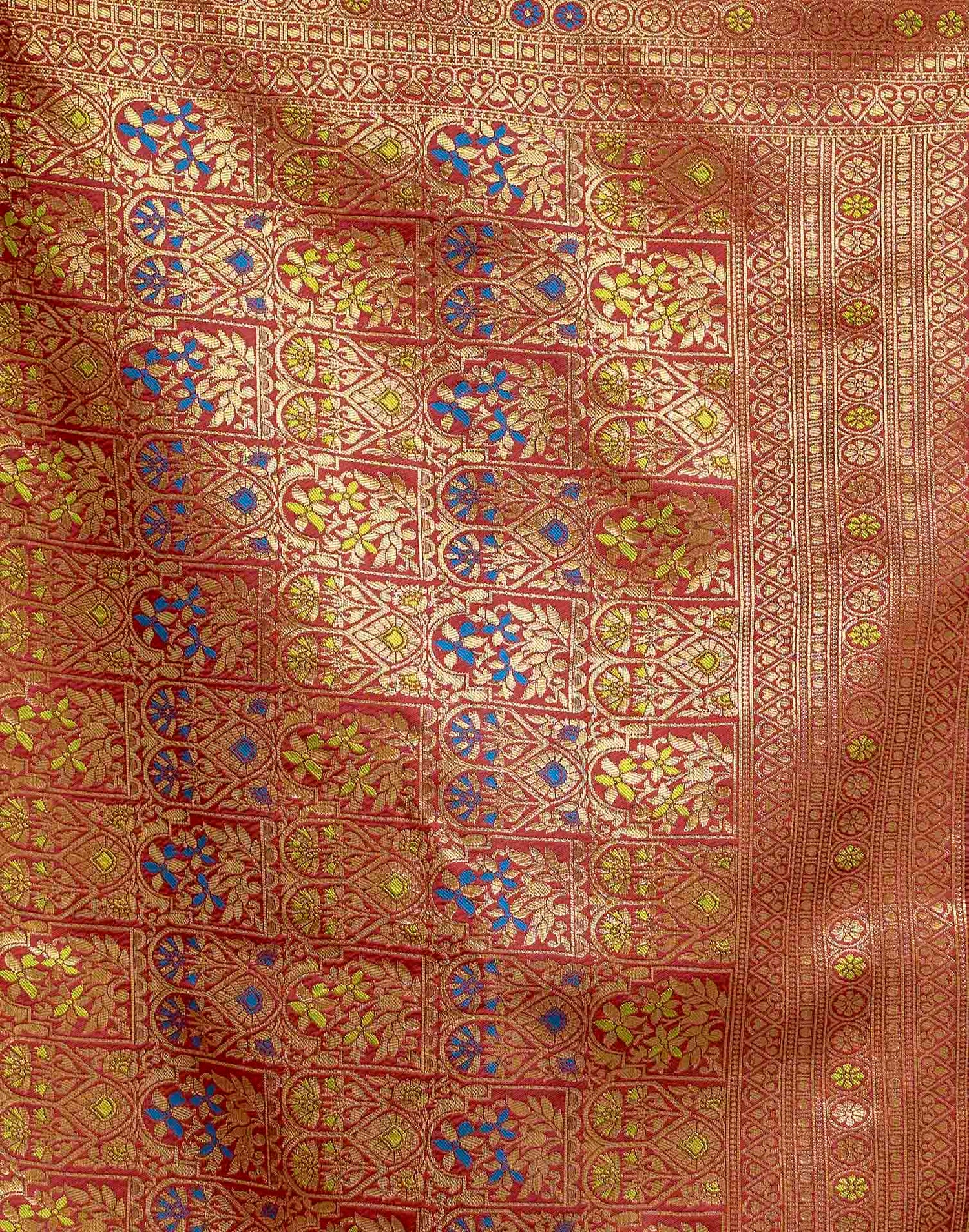 Parrot Green Silk Woven Banarasi Saree