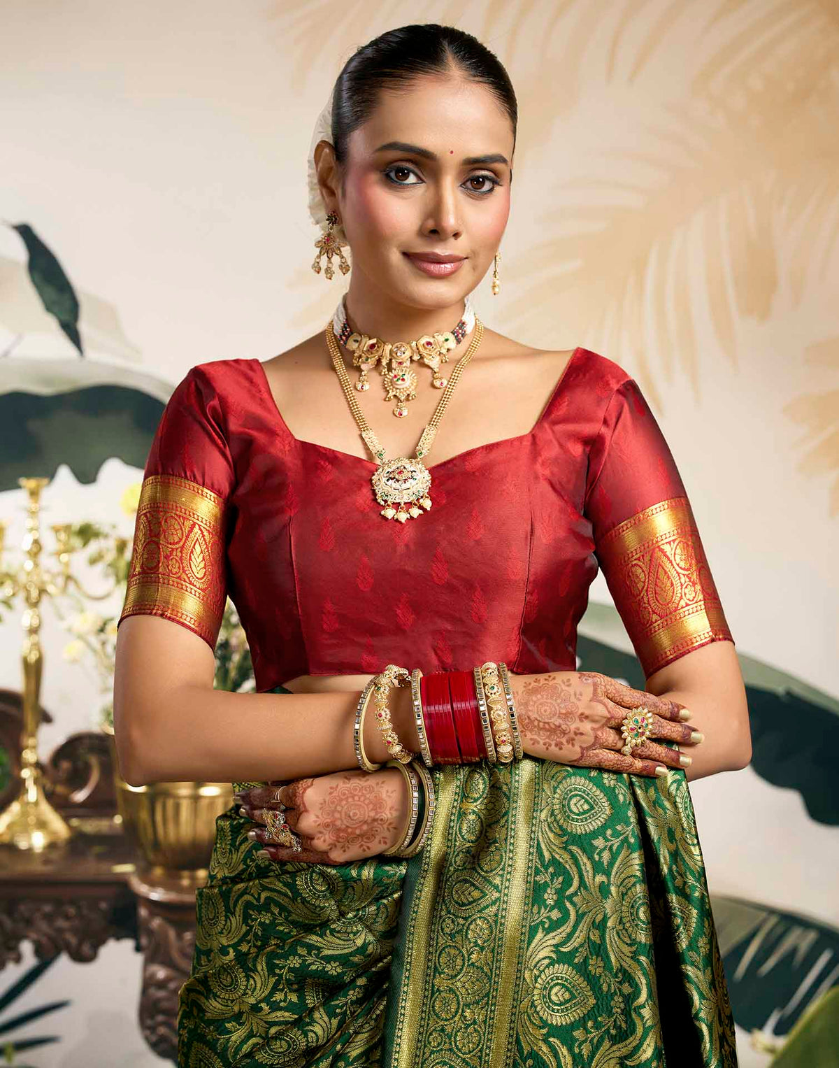 Green Silk Woven Banarasi Saree