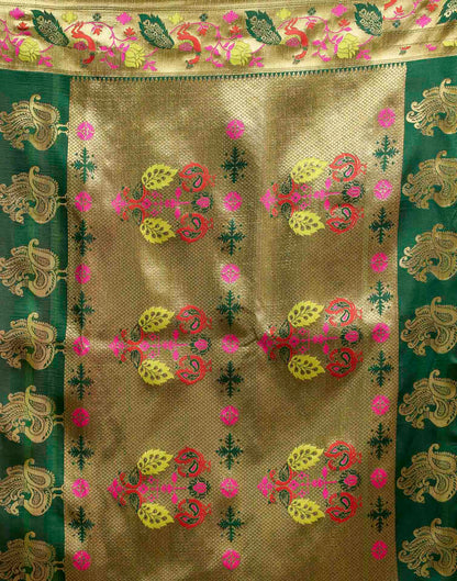 Green Silk Woven Banarasi Saree
