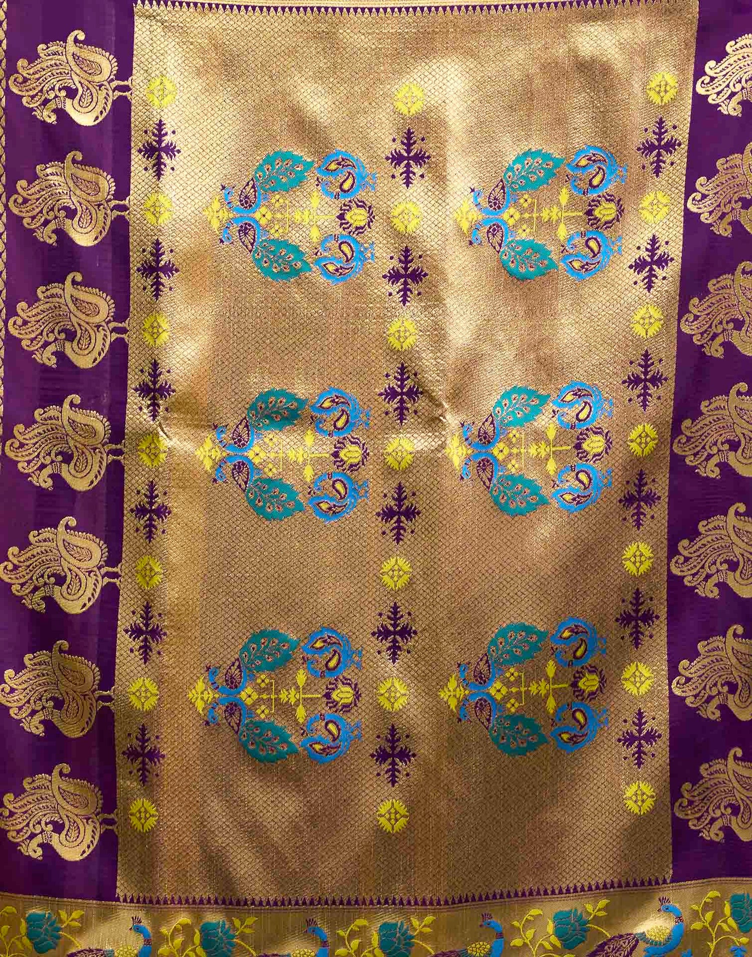 Wine Silk Woven Banarasi Saree