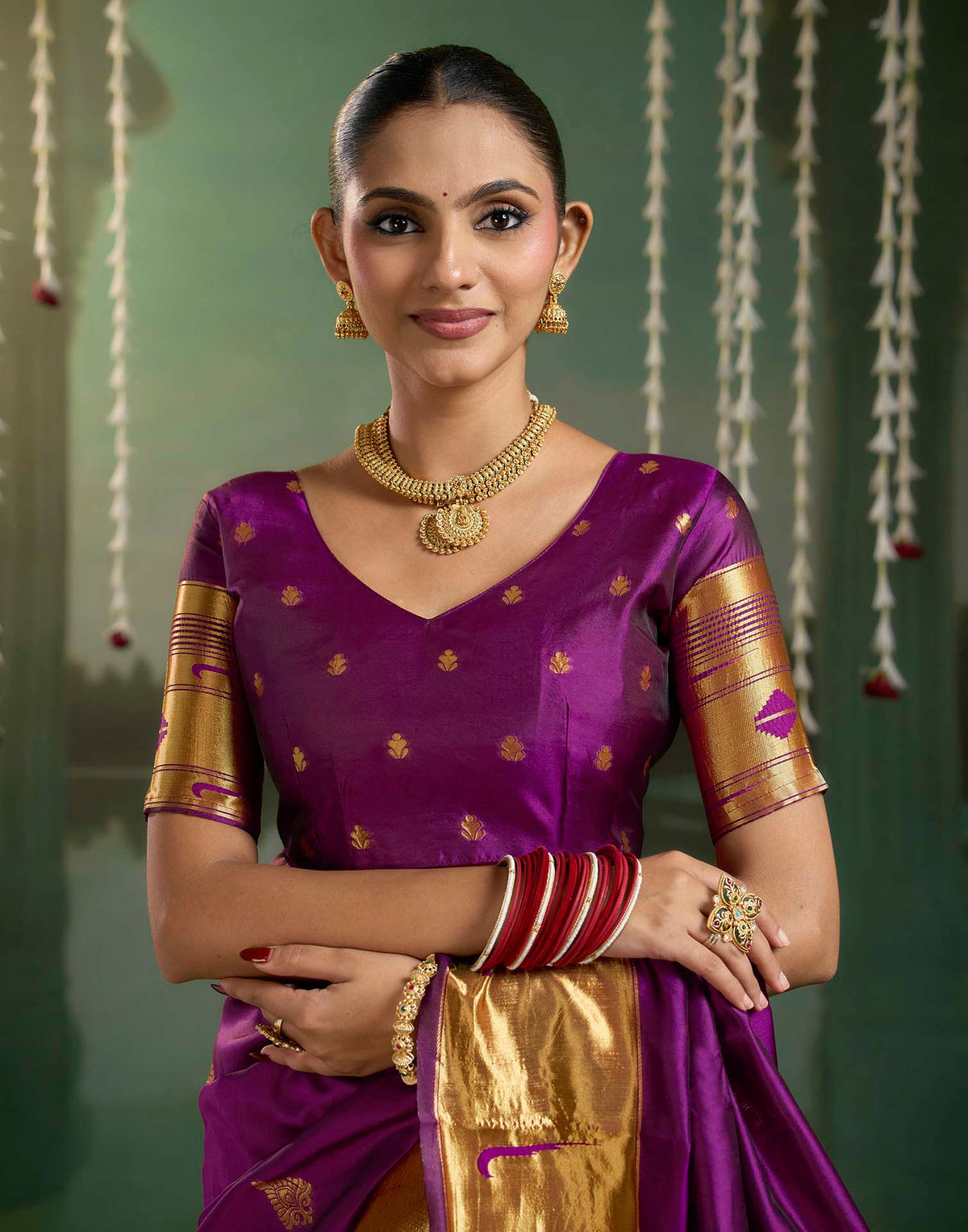 Purple Silk Woven Paithani Saree
