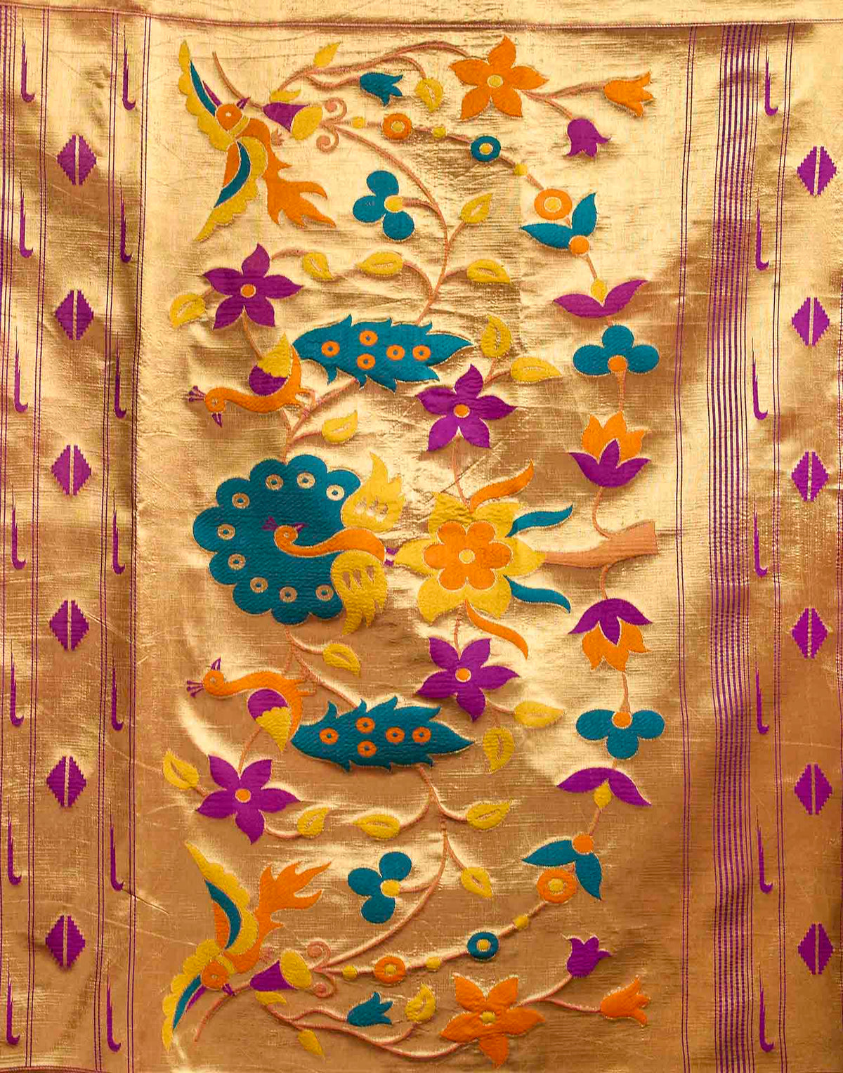 Purple Silk Woven Paithani Saree
