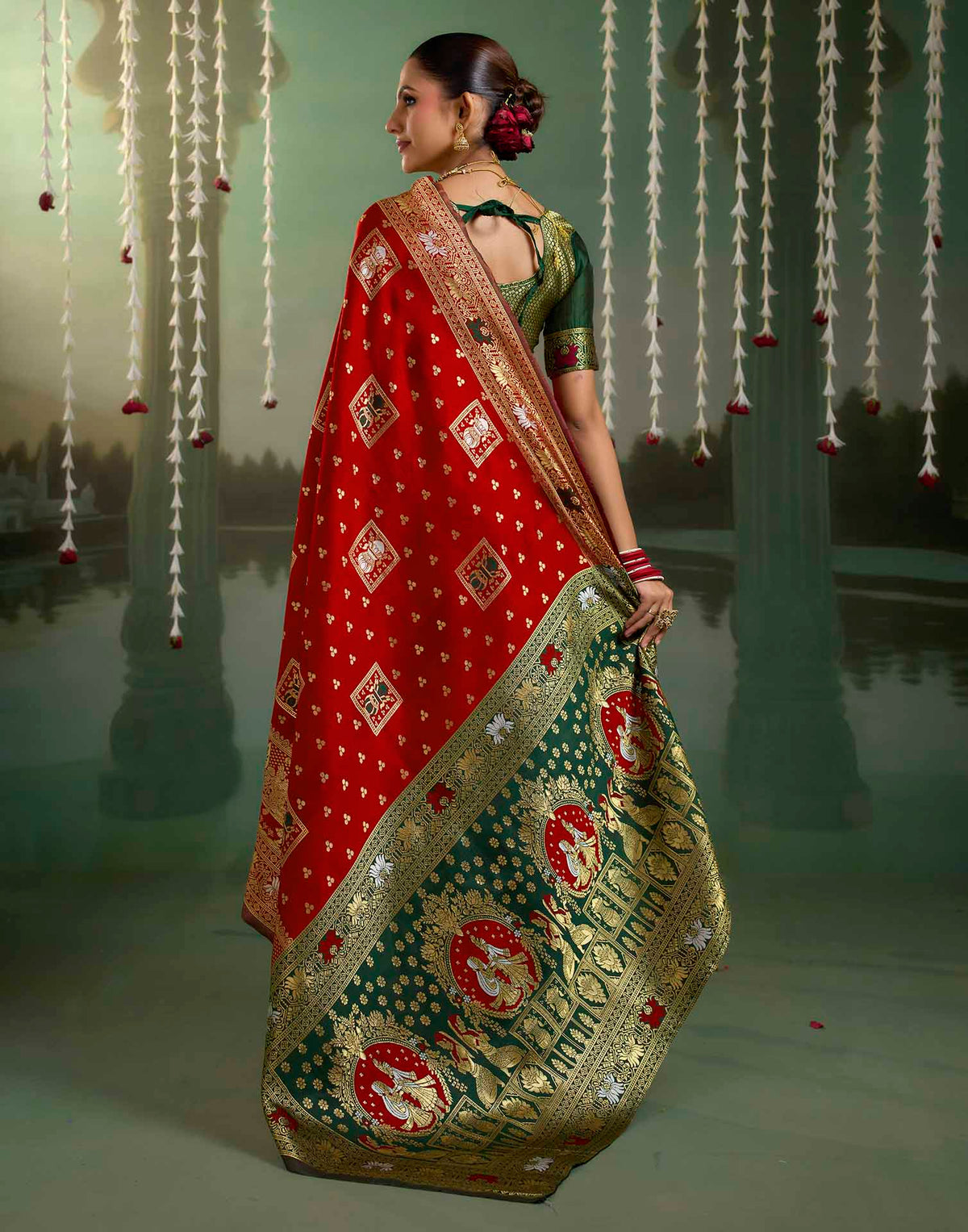 Maroon Silk Woven Baluchari Saree