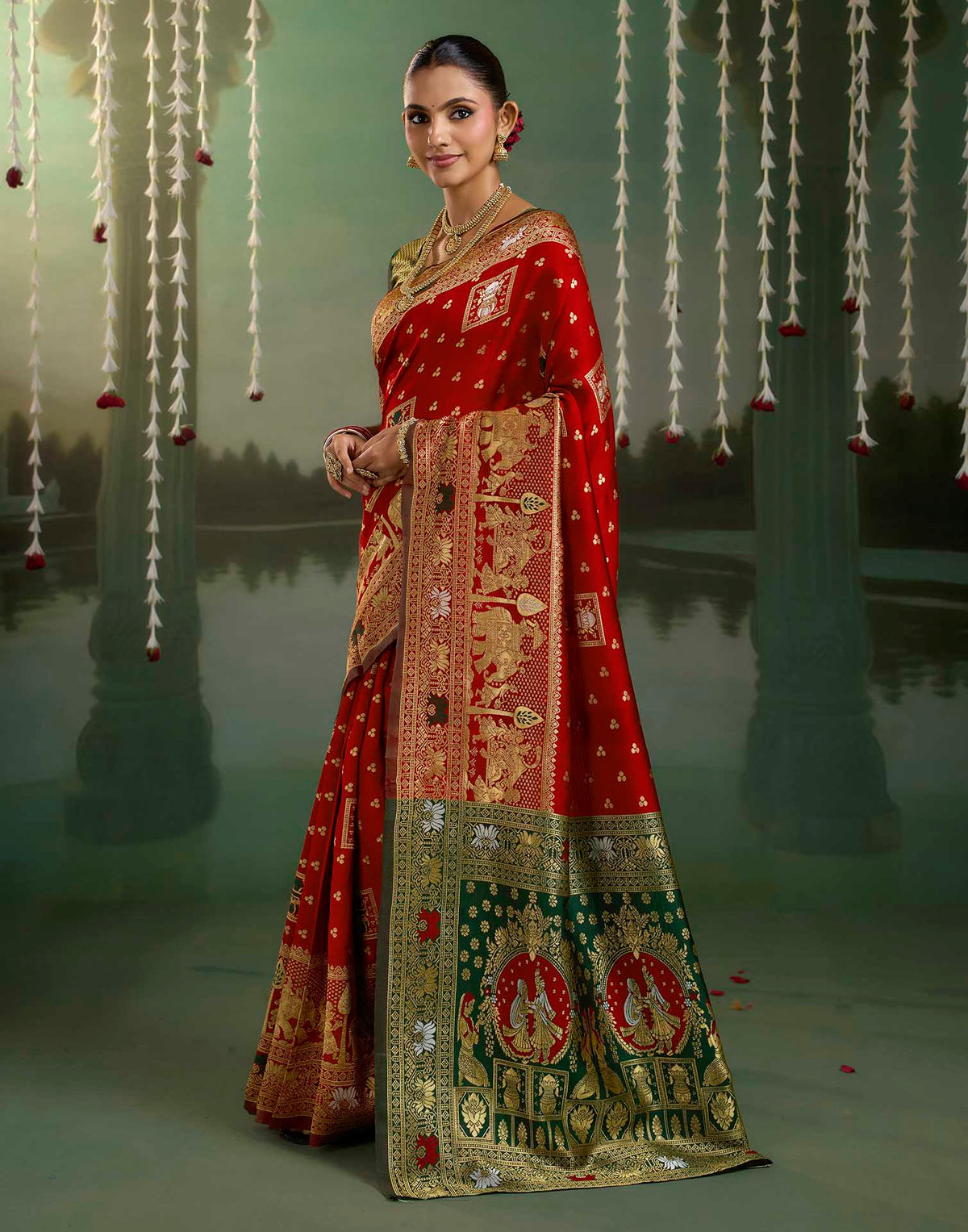 Maroon Silk Woven Baluchari Saree