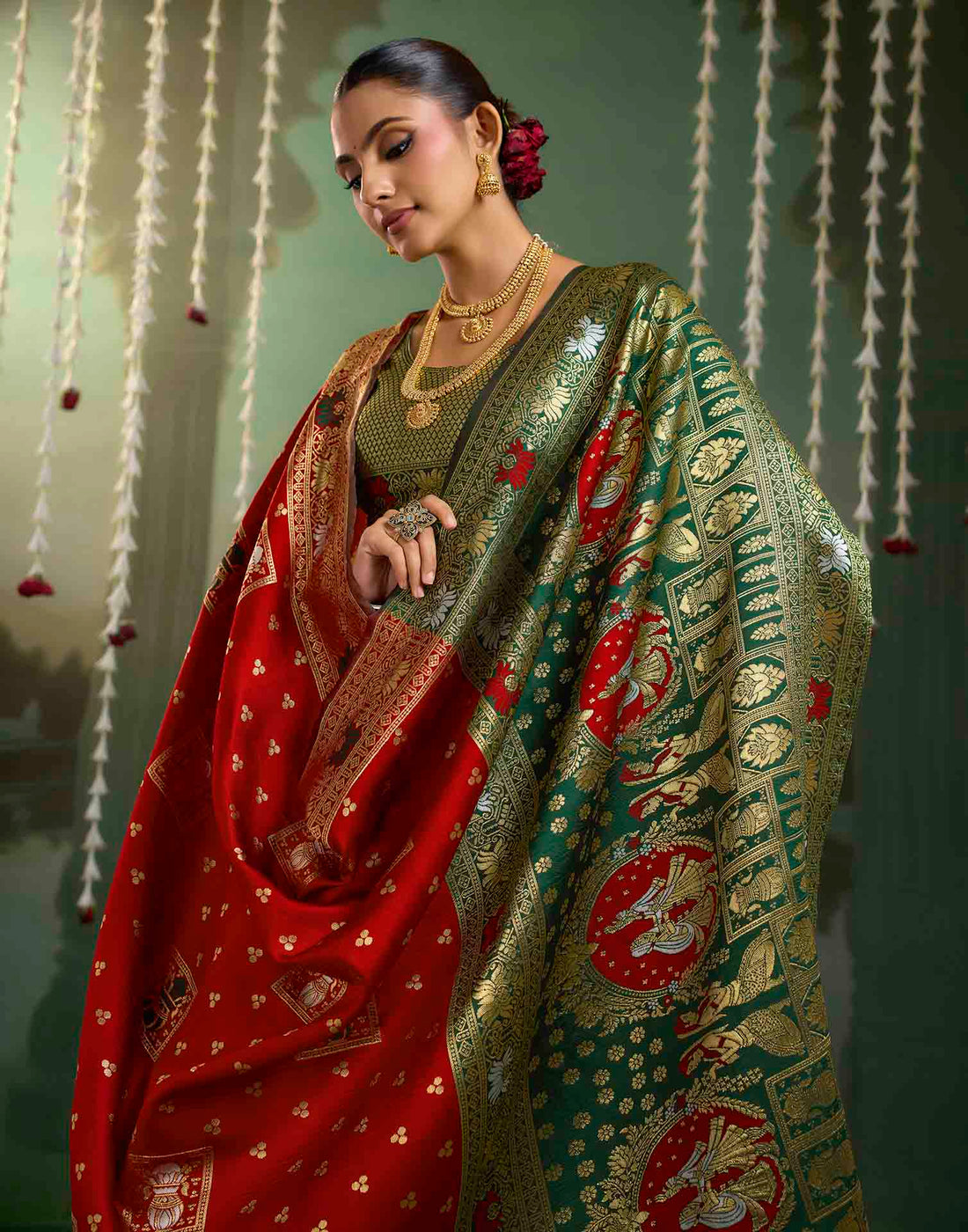 Maroon Silk Woven Baluchari Saree