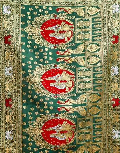 Maroon Silk Woven Baluchari Saree