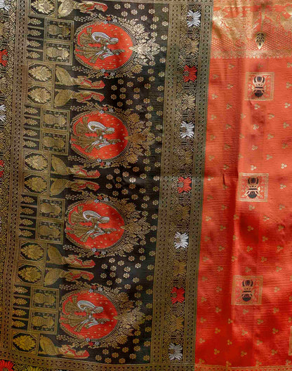 Bright Red Silk Woven Baluchari Saree