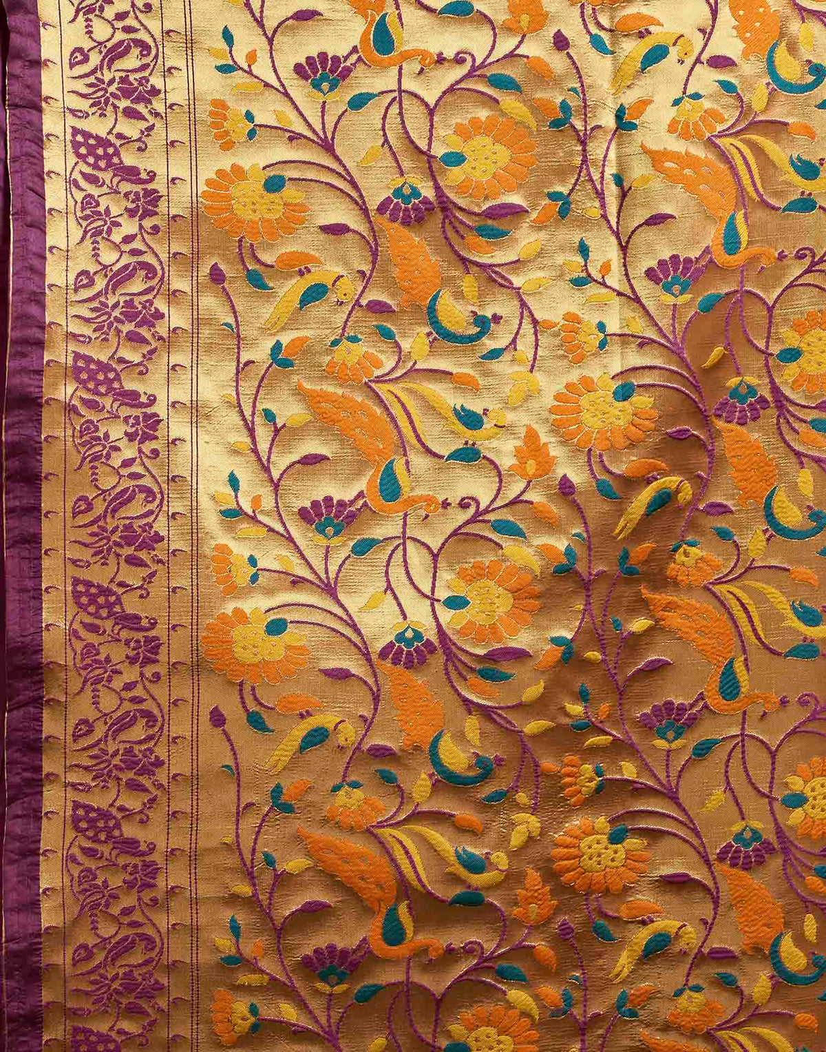 Purple Silk Woven Paithani Saree