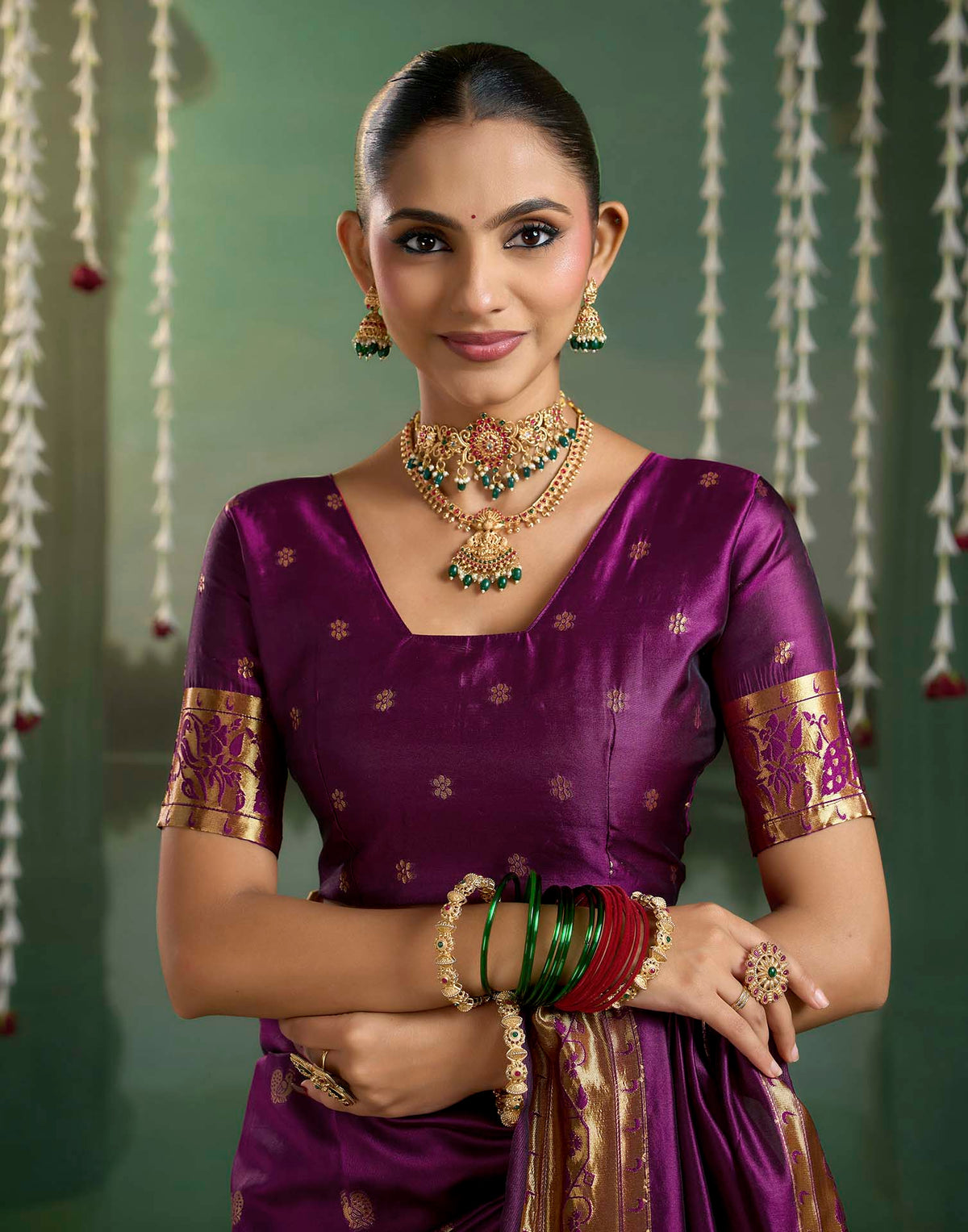 Purple Silk Woven Paithani Saree