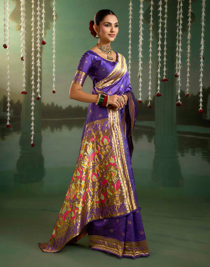 Blue Silk Woven Paithani Saree