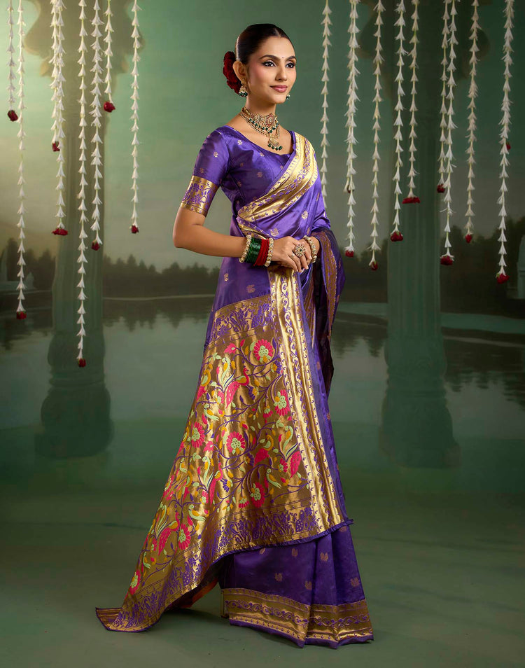 Blue Silk Woven Paithani Saree